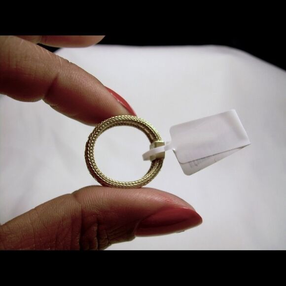 Simulated Diamond 14 K Yellow Gold Sterling Silver ring Woman Jewelry - Picture 6 of 14